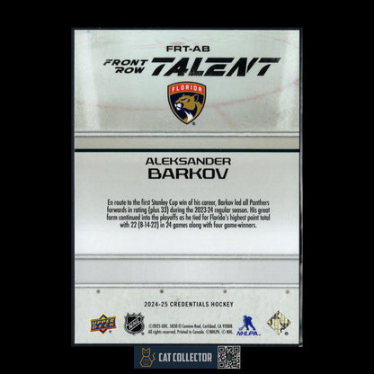 2024-25 UD Credentials ALEKSANDER BARKOV #FRT-AB Front Row Talent