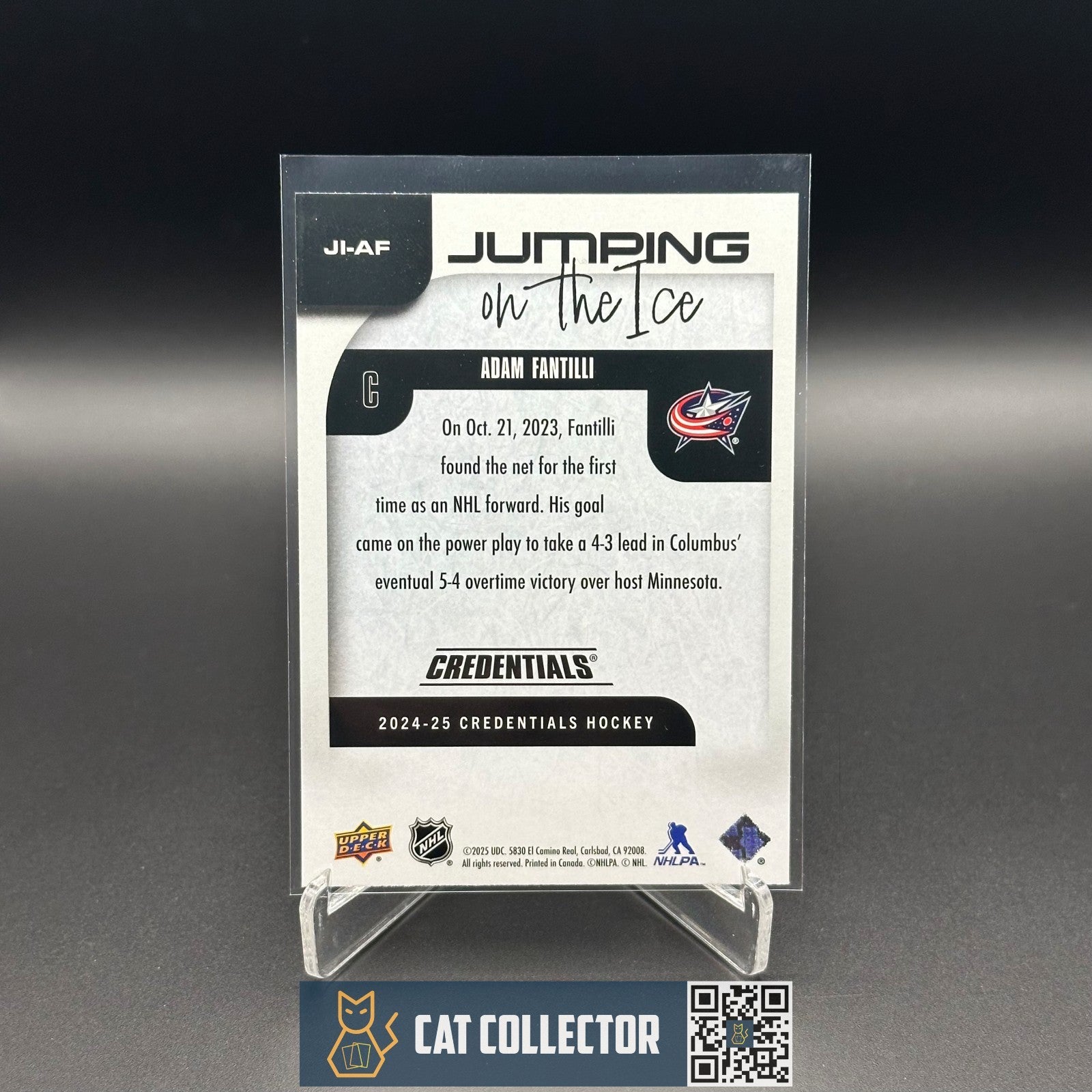 2024-25 UD Credentials ADAM FANTILLI #JI-AF Jumping on the ice