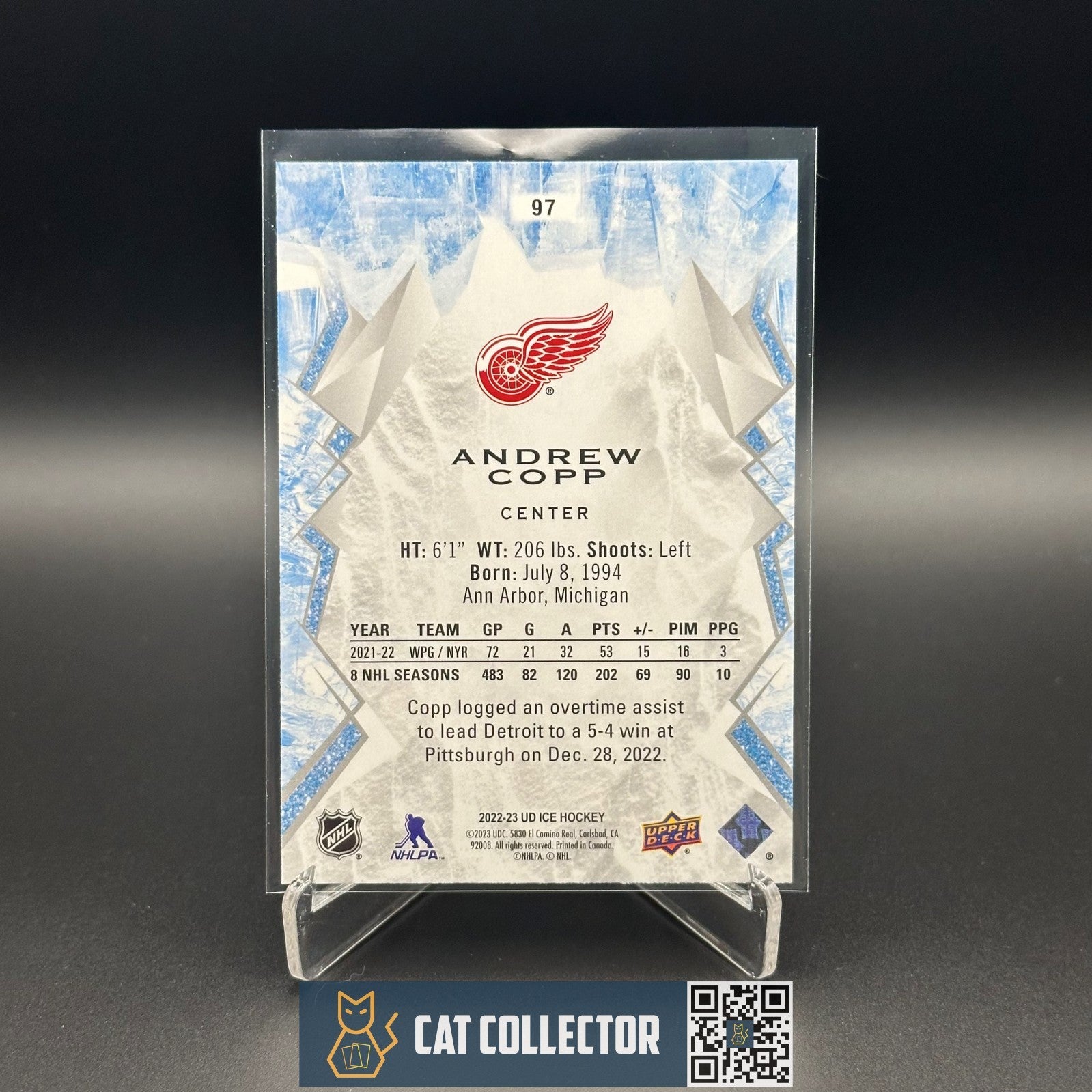 2022-23 UD Ice ANDREW COPP #97 Orange - Detroit Red Wings