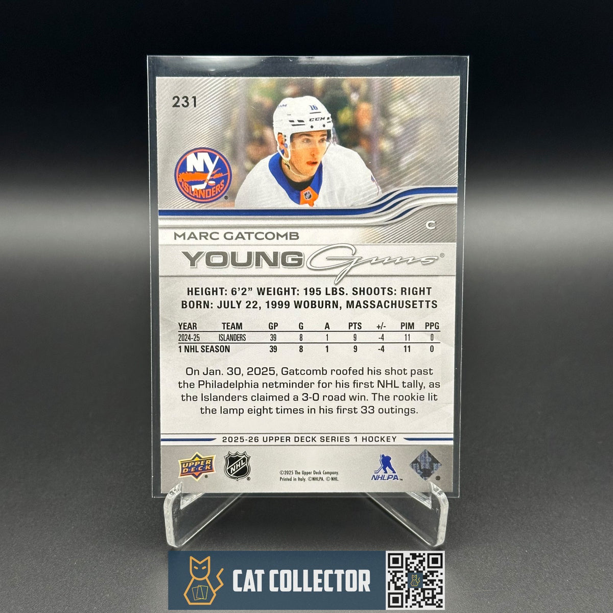 2025-26 UD Series 1 MARC GATCOMB #231 Young guns Deluxe RC /250