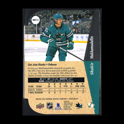 2024-25 UD Series 1 SHAKIR MUKHAMADULLIN #RDT-5 1994-95 Rookie Die-Cut RC