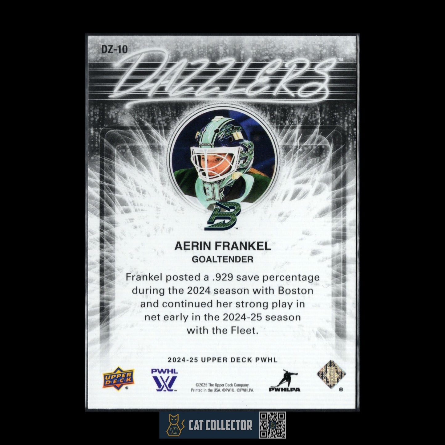2024-25 UD PWHL AERIN FRANKEL #DZ-10 Dazzlers Blue - Boston Fleet
