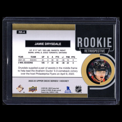 2022-23 UD Series 1 JAMIE DRYSDALE #RR-4 Rookie Retrospective - Anaheim Ducks