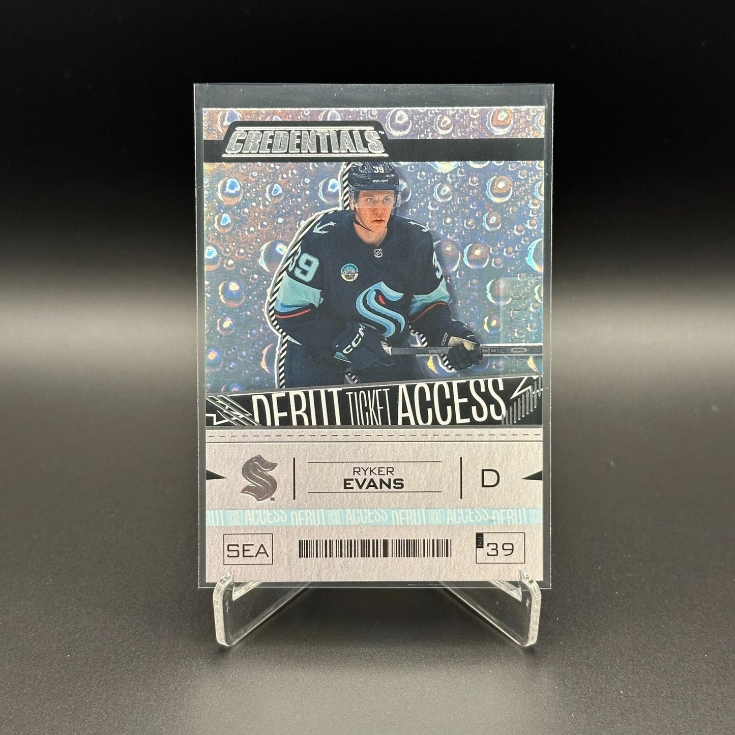 2023-24 UD Credentials RYKER EVANS #166 Debut Ticket Access Rookie RC /799