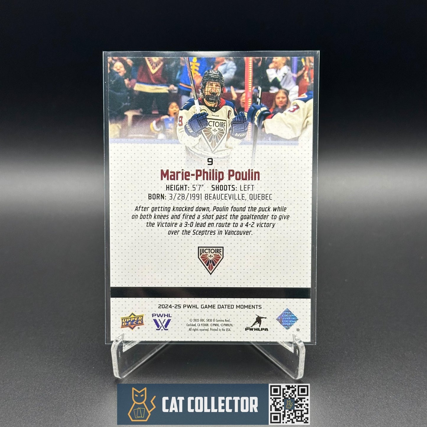 2024-25 UD PWHL Game Dated Moments MARIE-PHILIP POULIN #9 ONLINE EXCUSIVE!