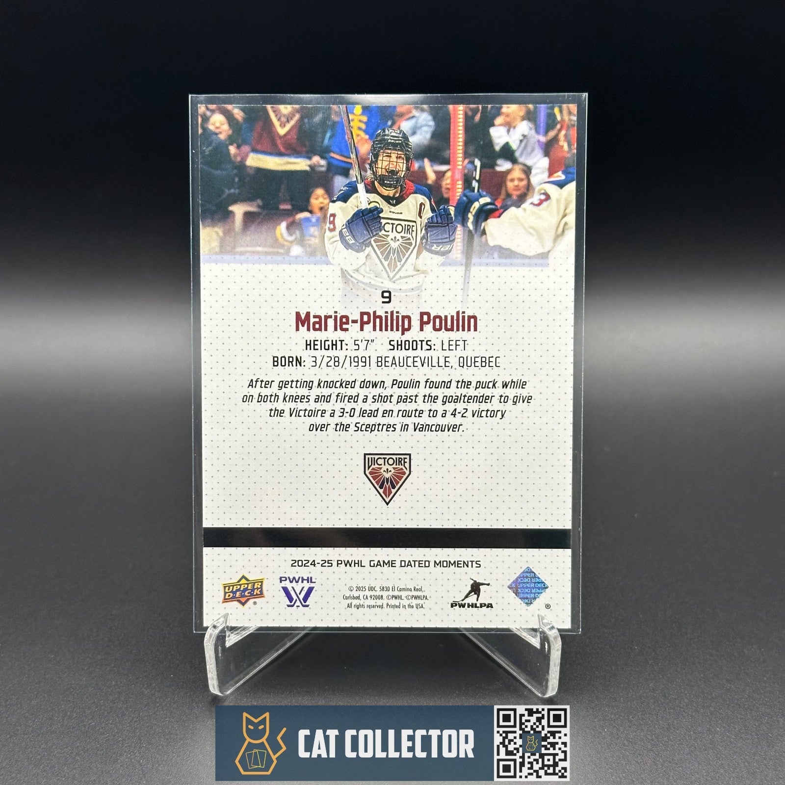 2024-25 UD PWHL Game Dated Moments MARIE-PHILIP POULIN #9 ONLINE EXCUSIVE!