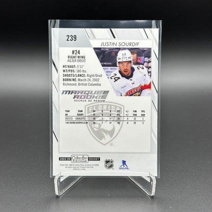 2023-24 OPC Platinum JUSTIN SOURDIF #239 Marquee rookie RC - Florida Panthers