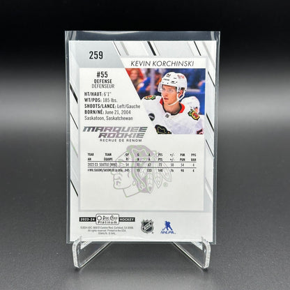 2023-24 OPC Platinum KEVIN KORCHINSKI #259 Marquee rookie RC Chicago Blackhawks
