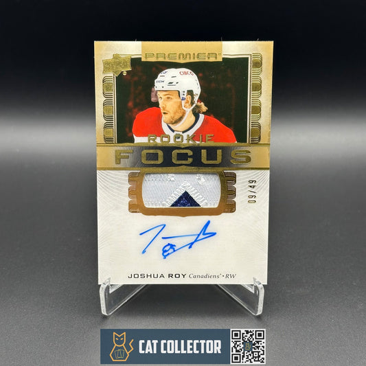 2024-25 UD Premier JOSHUA ROY #PFR-JR Focus Auto Patch Rookies RC /49