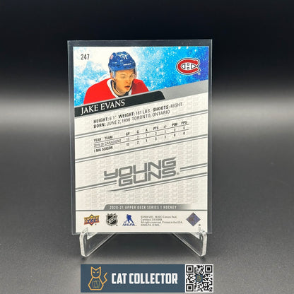 2020-21 Upper Deck Series 1 JAKE EVANS #247 Young guns RC Montreal Canadiens