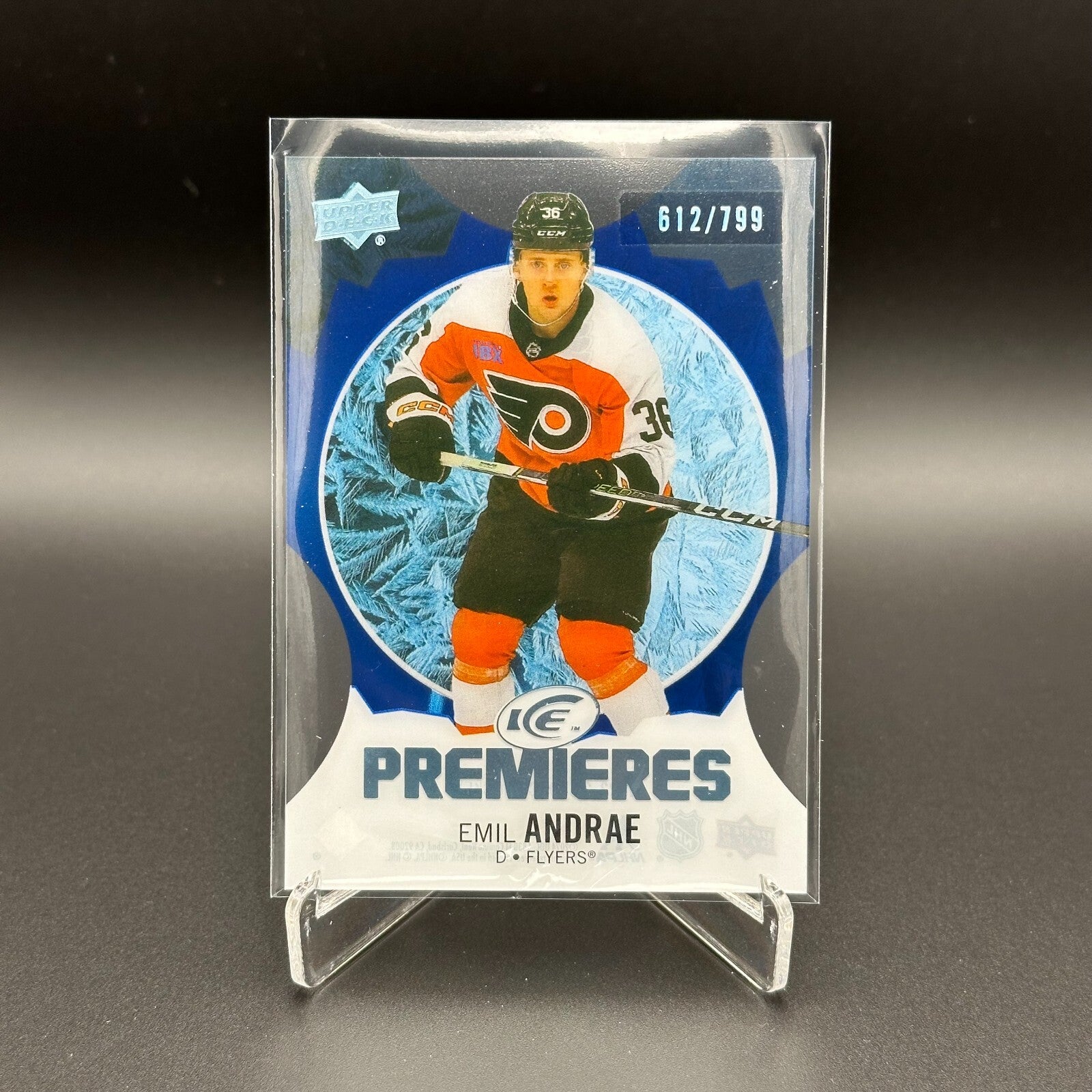 2023-24 UD Ice EMIL ANDRAE #167 Ice Premieres Blue Parallel 612/799 Rookie RC