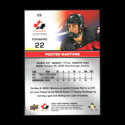 2023 Upper Deck Team Canada Juniors PORTER MATRONE #29