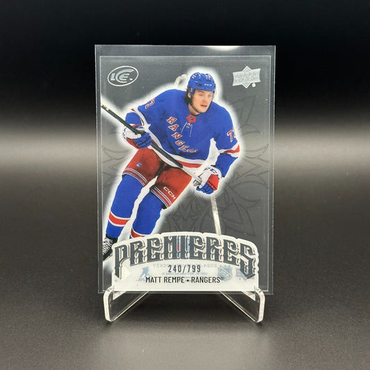 2024-25 UD Ice MATT REMPE #197 Premieres Rookie RC /799 - New York Rangers