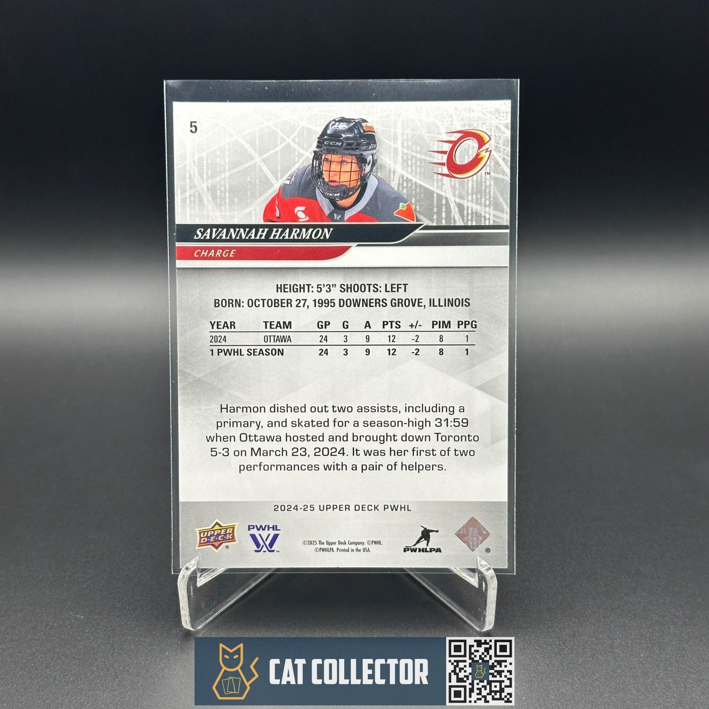 2024-25 UD PWHL SAVANNAH HARMON #5 Deluxe /250 - Ottawa Charge