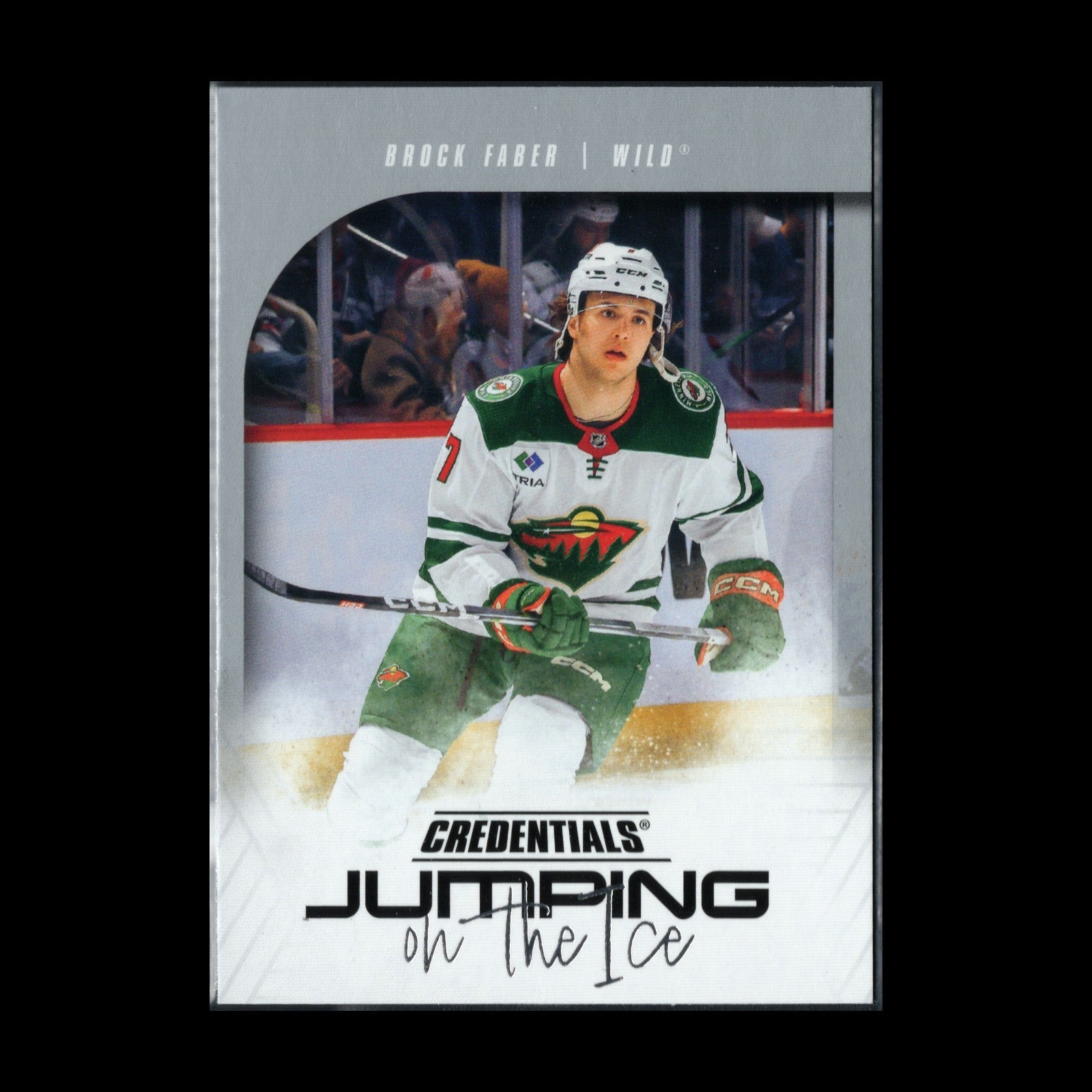 2024-25 UD Credentials BROCK FABER #JI-BF Jumping on the ice - Minnesota Wild