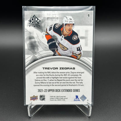 2021-22 UD Extended series TREVOR ZEGRAS #1 Reflections - Anaheim Ducks