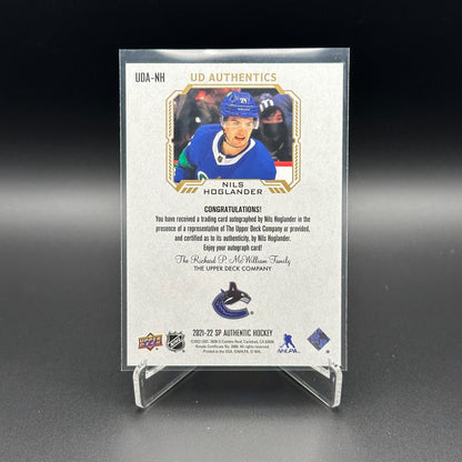 2021-22 UD SP Authentic NILS HOGLANDER #UDA-NH UD Authentics AUTO