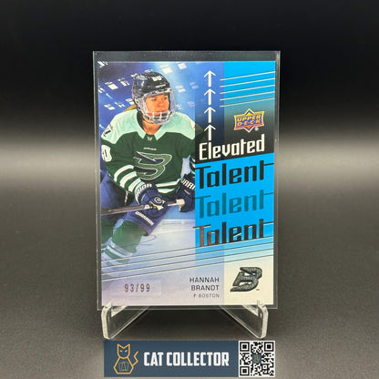 2024-25 UD PWHL HANNAH BRANDT #ET-7 Elevated Talent Blue /99 - Boston Fleet