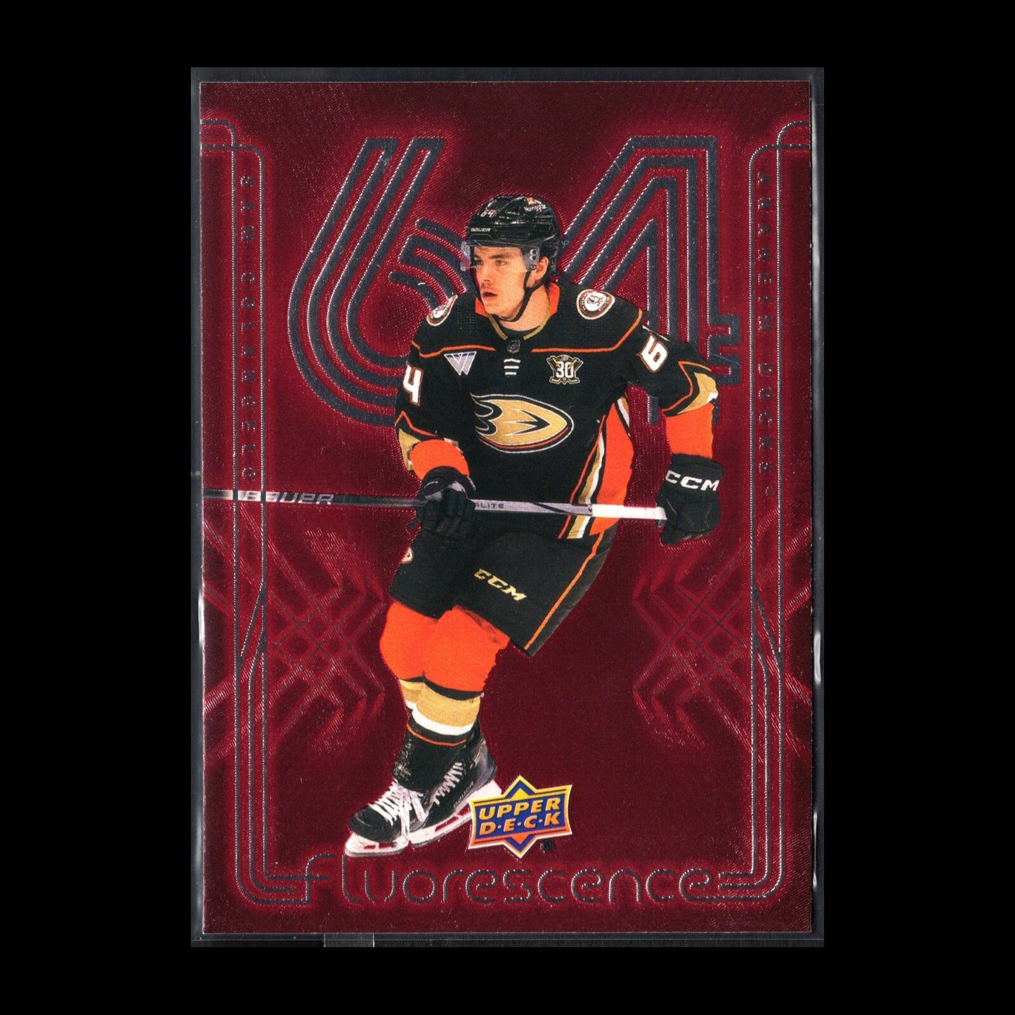 2024-25 UD Series 2 SAM COLANGELO #F-21 Flurescence Red - Anaheim Ducks
