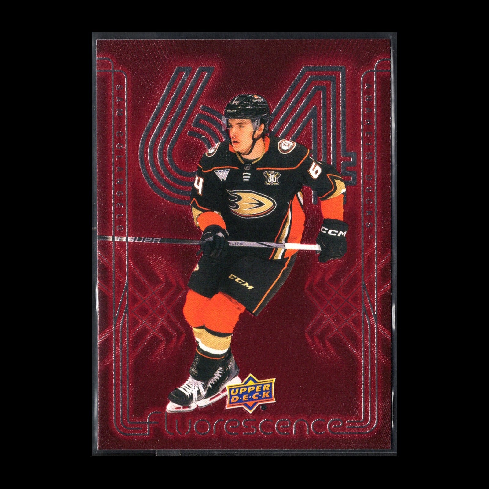 2024-25 UD Series 2 SAM COLANGELO #F-21 Flurescence Red - Anaheim Ducks