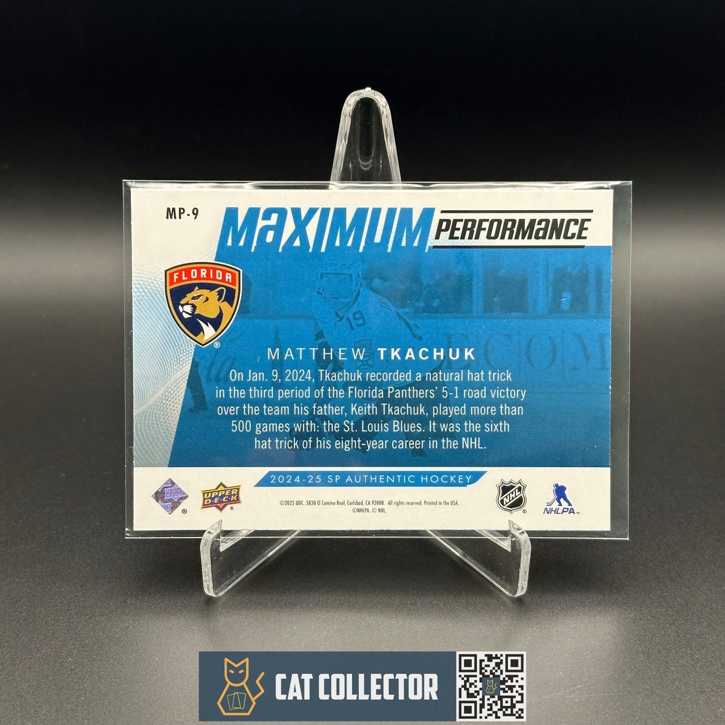 2024-25 UD SP Authentic MATTHEW TKACHUK #MP-9 Maximum perfermance Blue