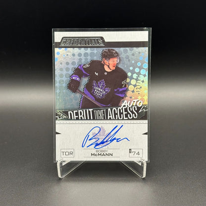 2023-24 UD Credentials BOBBY MCMANN #DTAA-BM Debut Ticket Access Ice Blue /299