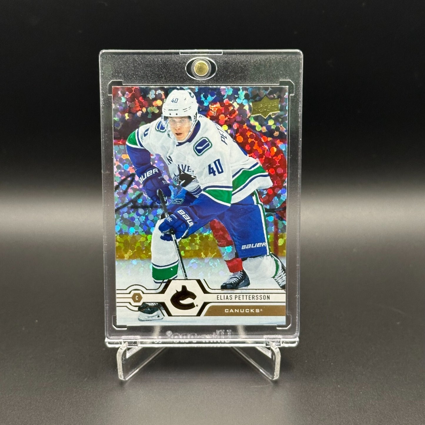 2019-20 UD Series 1 ELIAS PETTERSSON #168 Speckled Rainbow Foil