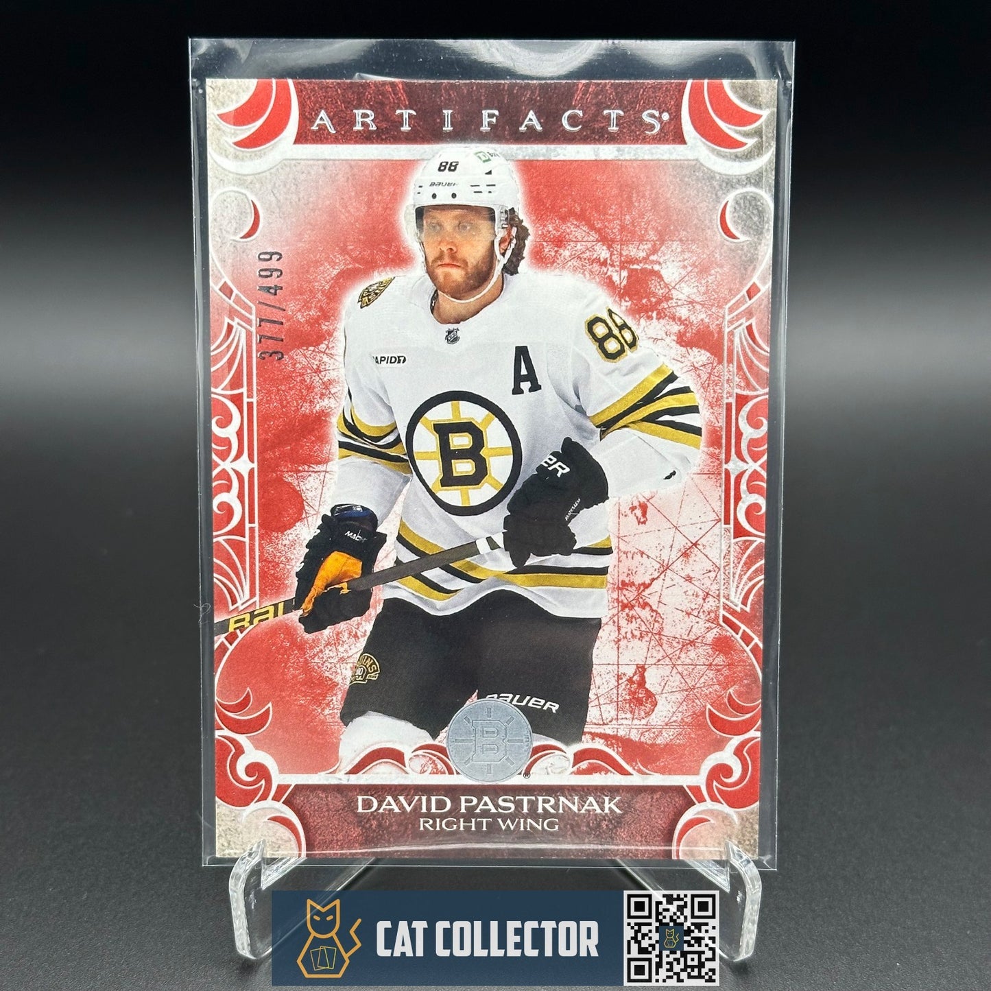 2024-25 UD Artifacts DAVID PASTRNAK #81 Ruby /499 - Boston Bruins