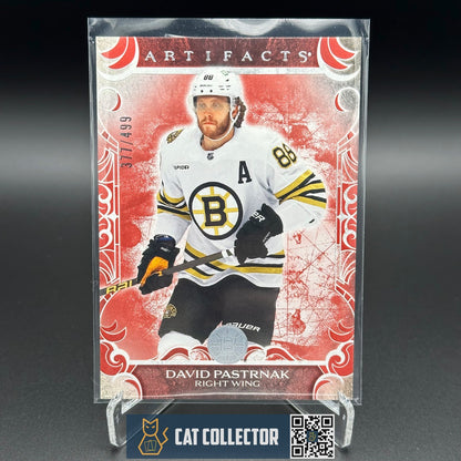 2024-25 UD Artifacts DAVID PASTRNAK #81 Ruby /499 - Boston Bruins