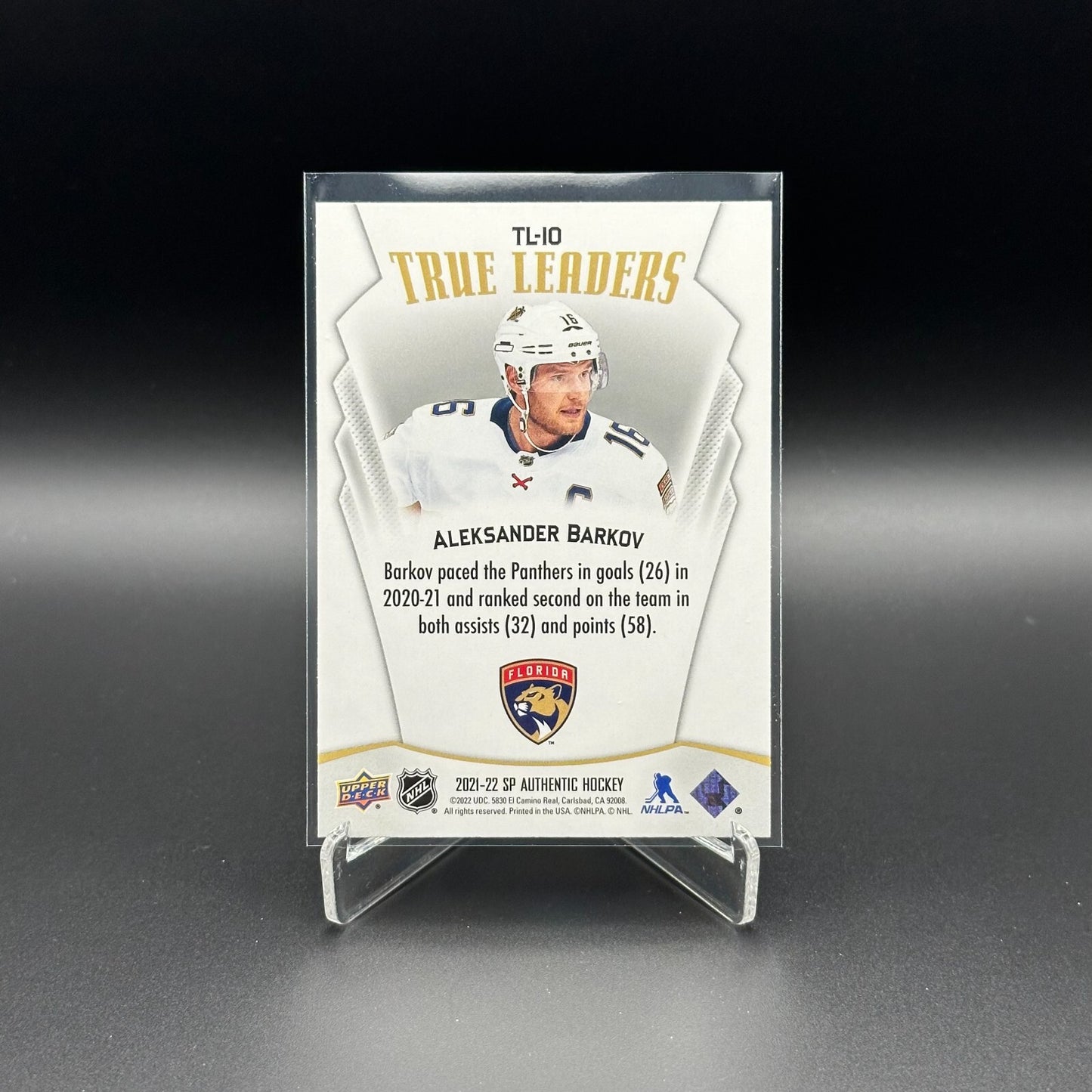 2021-22 UD SP Authentic ALEKSANDER BARKOV #TL-10 True Leaders - Florida Panthers