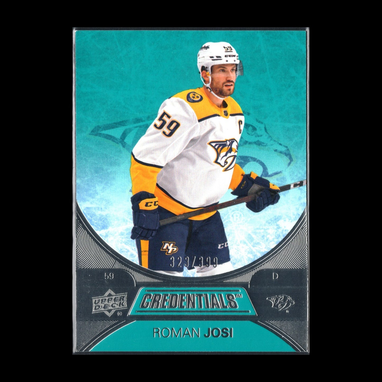 2021-22 UD Credentials ROMAN JOSI #36 Teal parallel 323/399 Nashville Predators