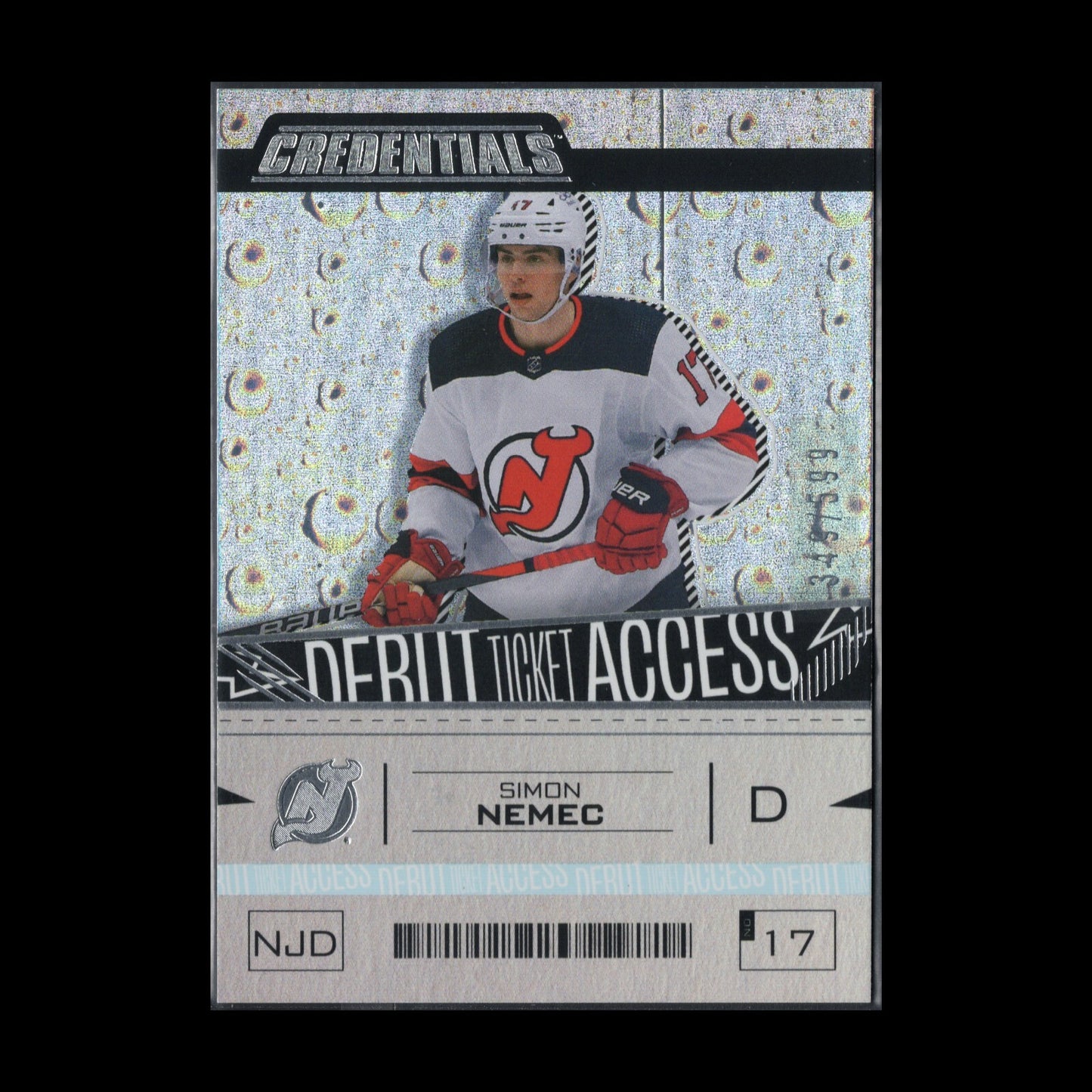 2023-24 UD Credentials SIMON NEMEC #184 Debut Ticket Access RC 349/599
