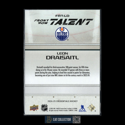 2024-25 UD Credentials LEON DRAISAITL #FRT-LD Front Row Talent - Edmonton Oilers