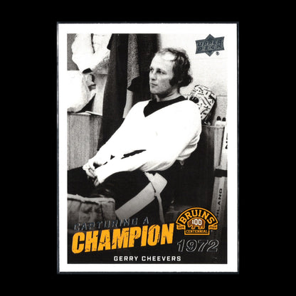 2023-24 UD Boston Bruins Centennial GERRY CHEEVERS #CC-14 Capturing A Champion