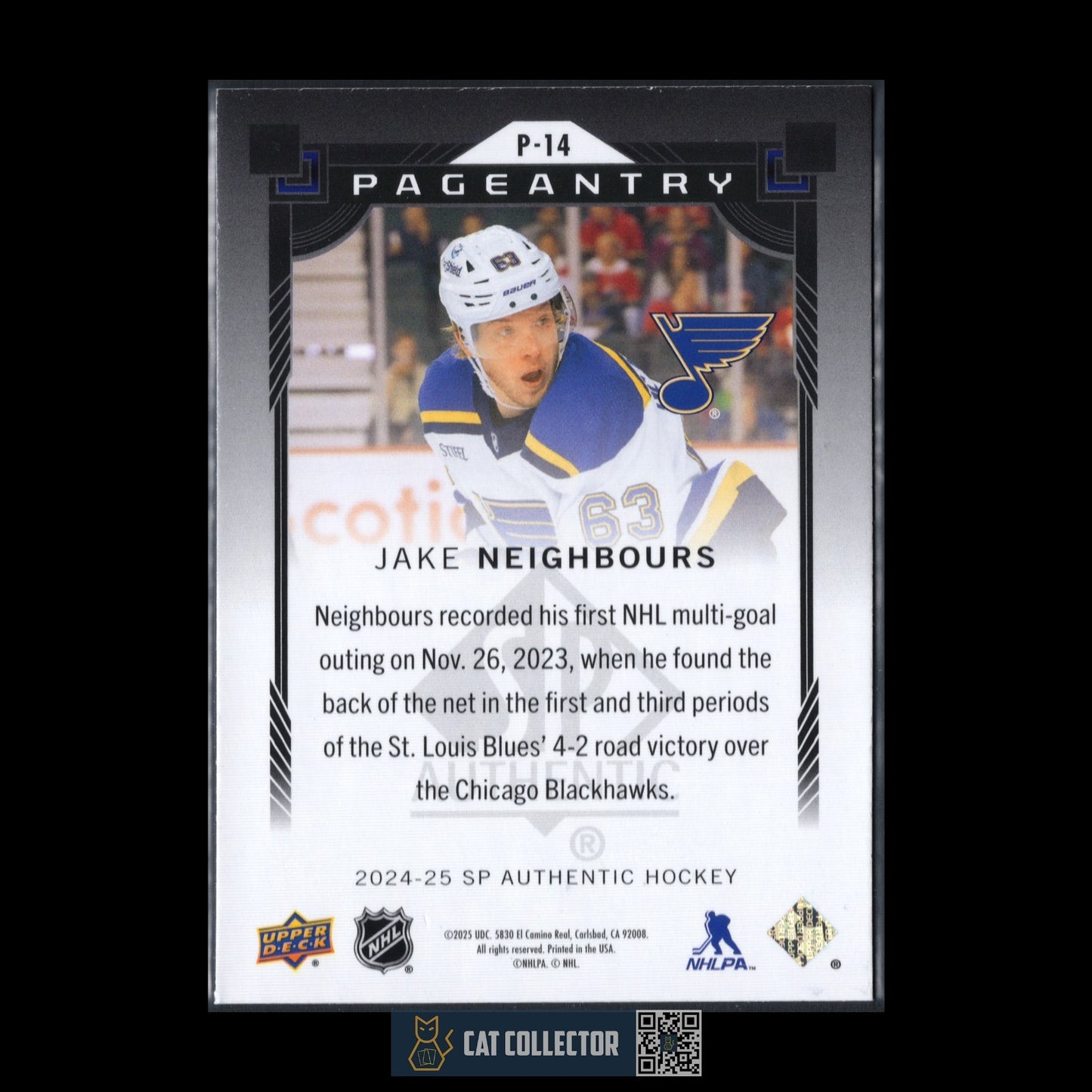2014-25 UD SP Authentic JAKE NEIGHBOURS #P-14 Pageantry Red