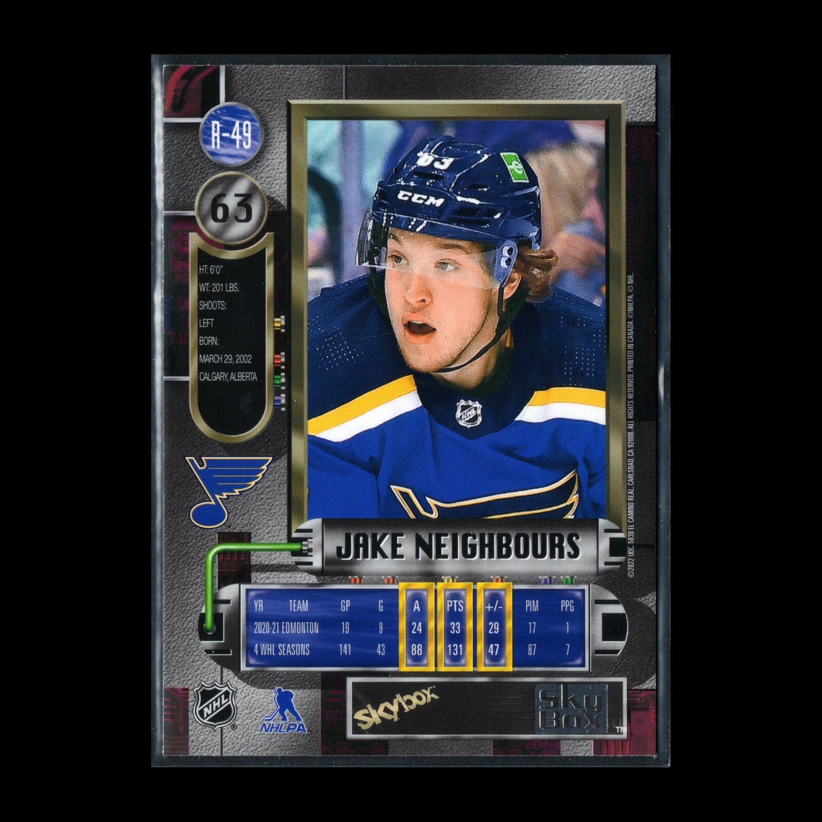 2021-22 SkyBox Metal Universe JAKE NEIGHBOURS #R-49 Retro Rookies RC