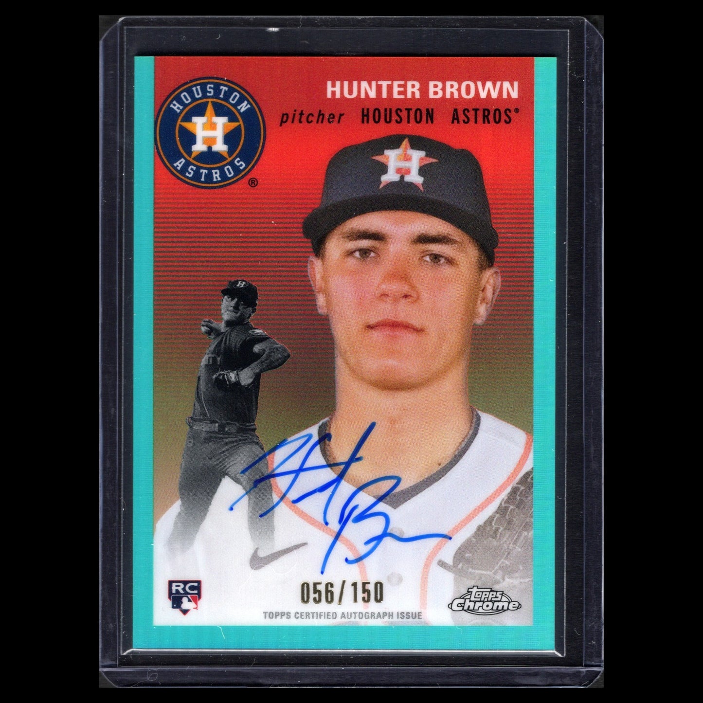 2023 Topps Chrome Platinum HUNTER BROWN #CPA-HB Aqua Refractor RC /150 Auto