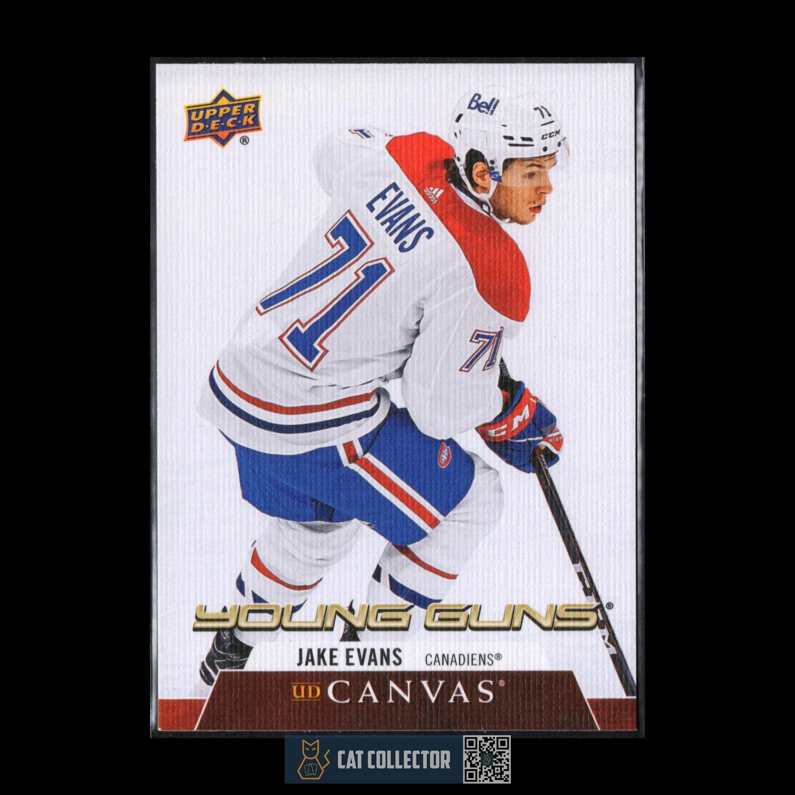 2020-21 UD Series 2 JAKE EVANS #C224 UD Canvas Young guns RC Montreal Canadiens