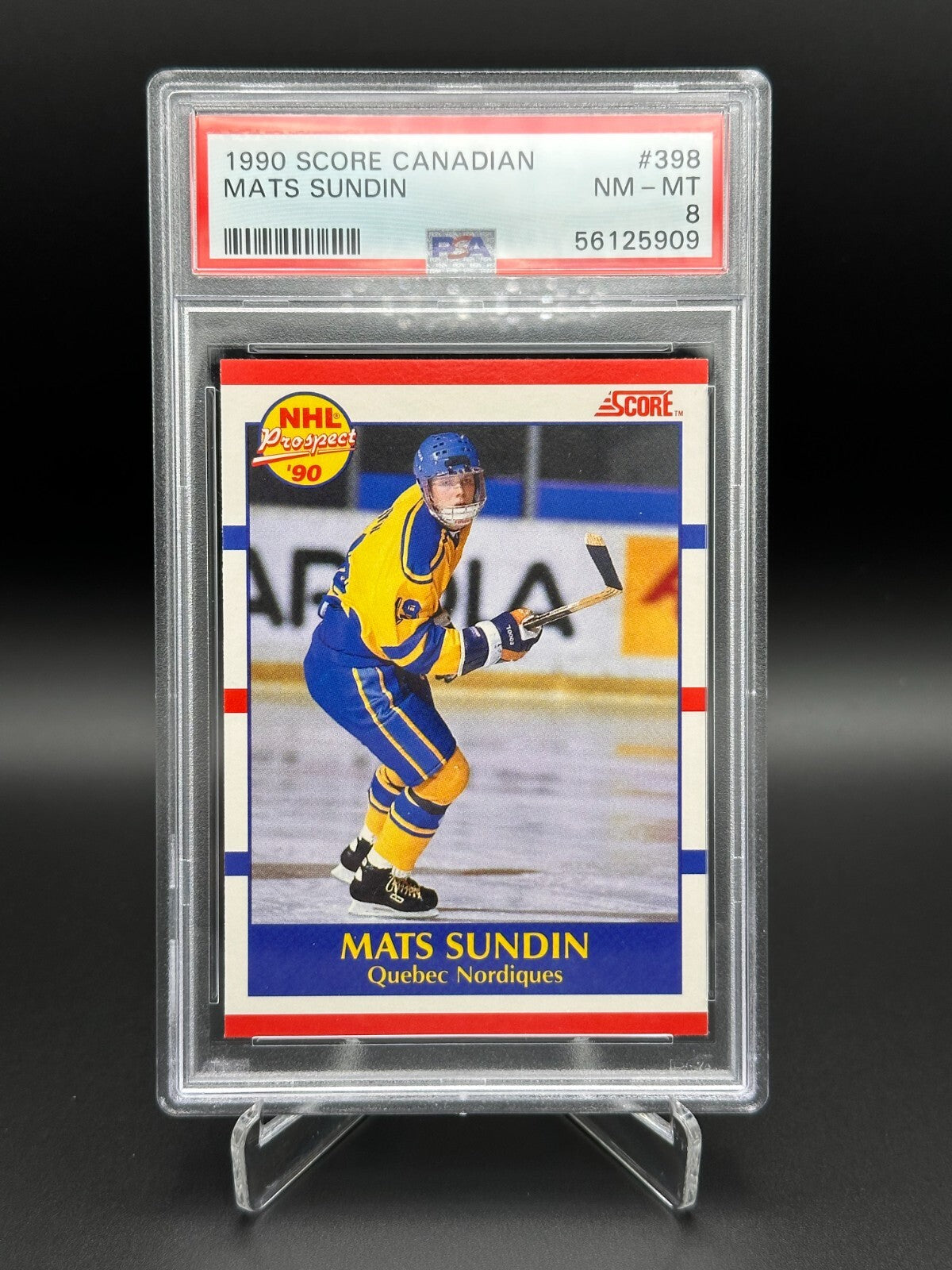 1990 Score MATS SUNDIN #398 Rookie RC PSA 8