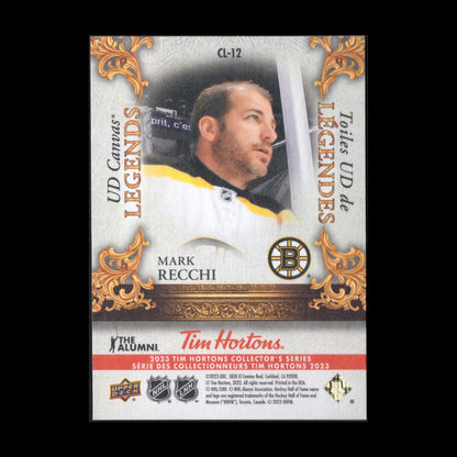 2023 UD Tim Hortons MARK RECCHI #CL-12 UD Canvas Legends - Boston Bruins