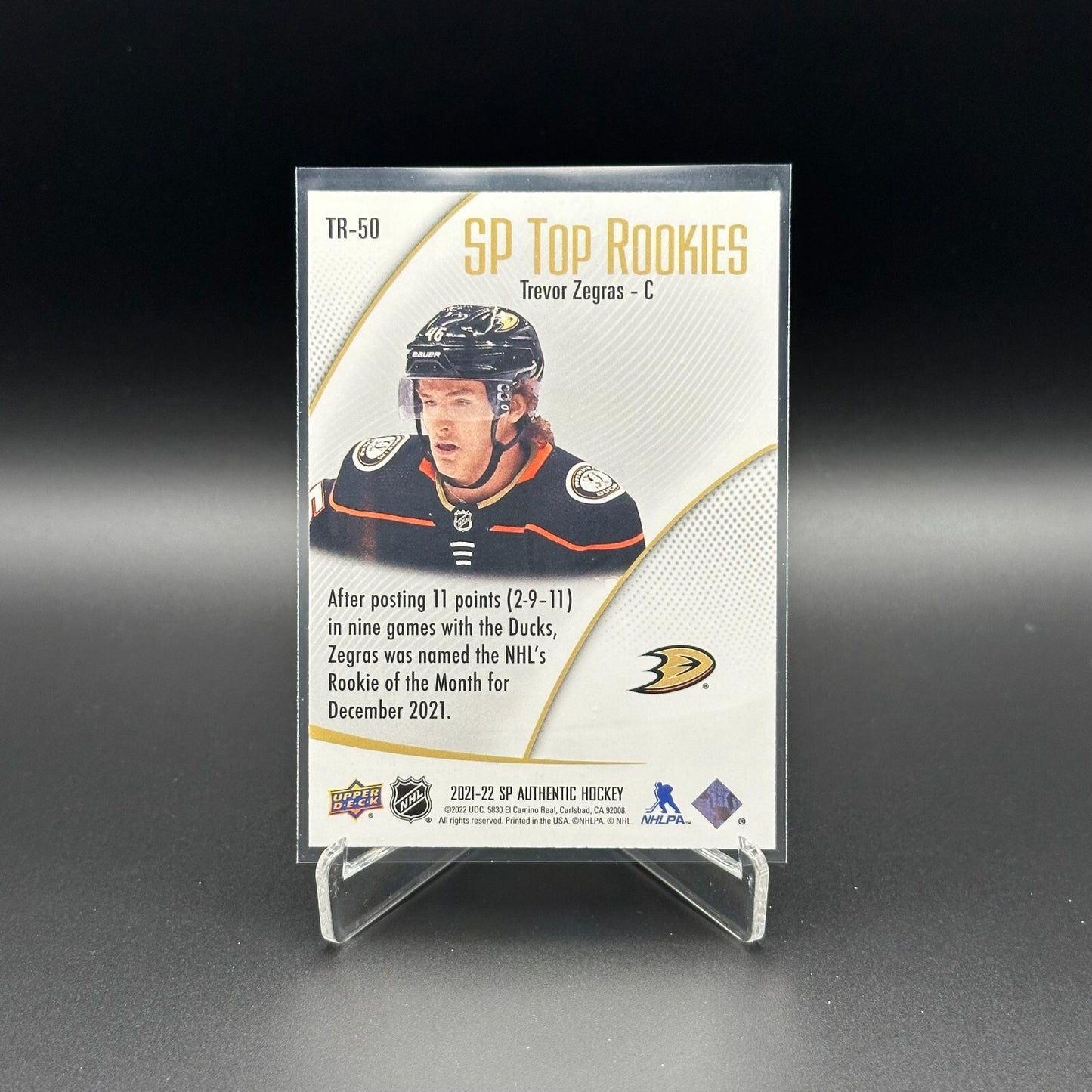 2021-22 UD SP Authentic TREVOR ZEGRAS #TR-50 SP Top Rookies RC