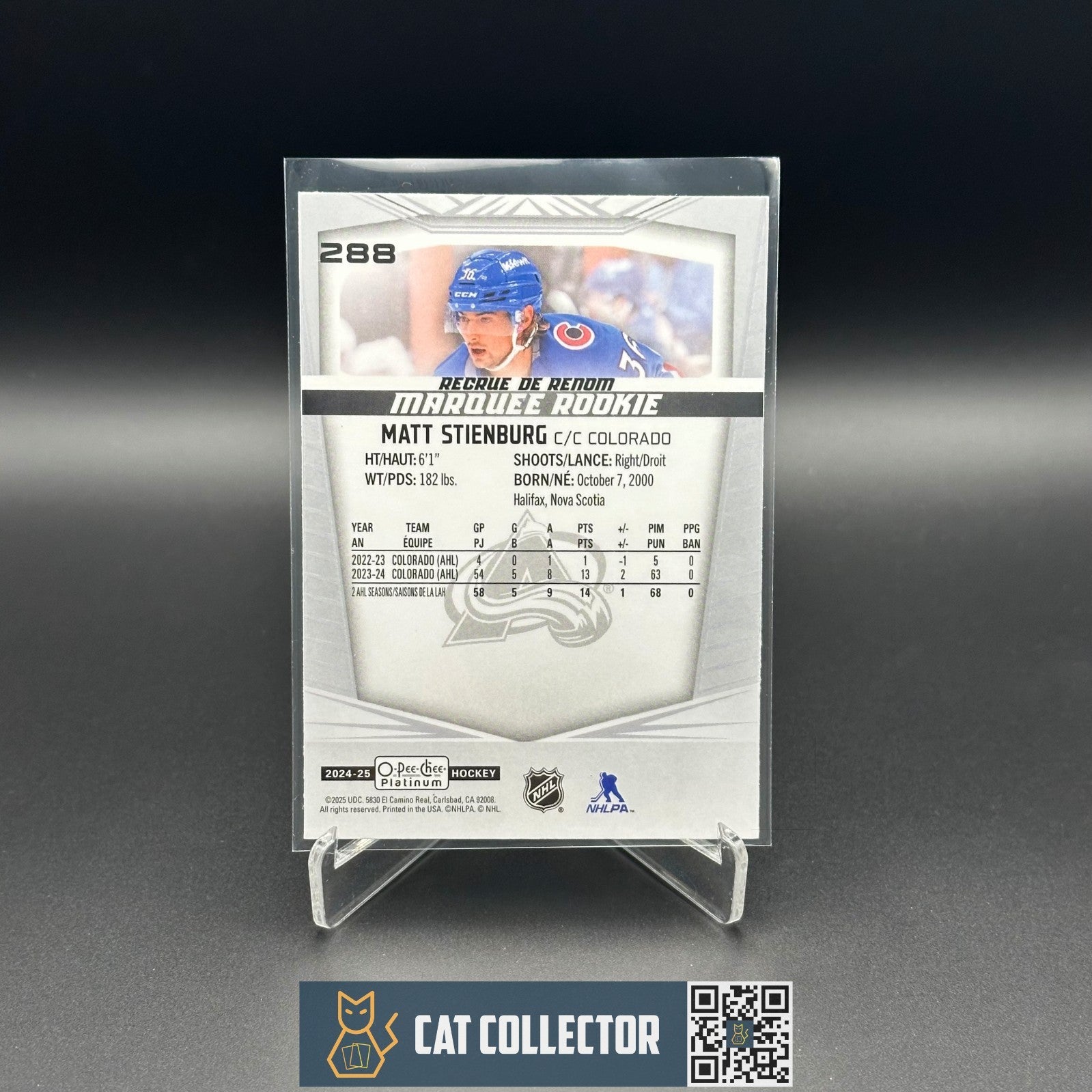 2024-25 O-Pee-Chee Platinum MATT STIENBURG #288 Marquee Rookie RC