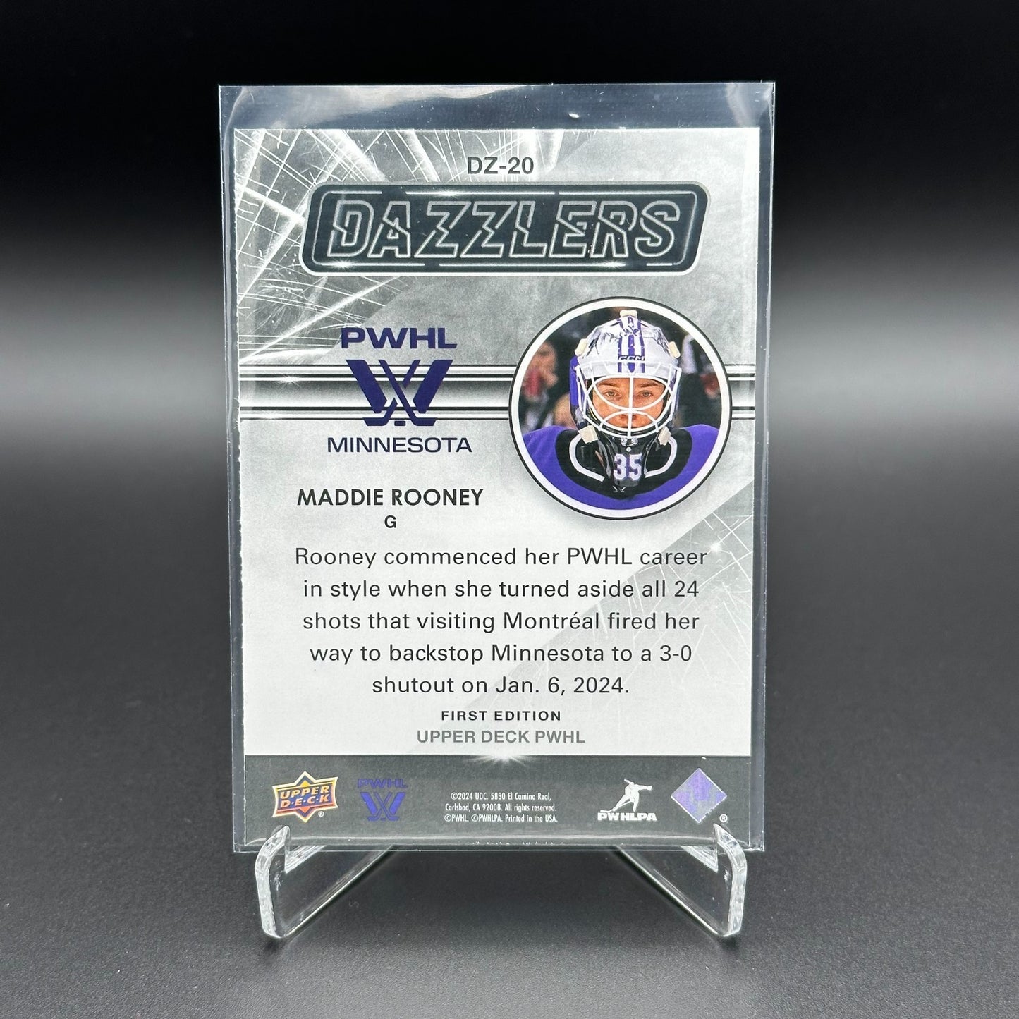 2024-25 UD PWHL MADDIE ROONEY #DZ-20 Dazzlers Blue - 1st EDITION!