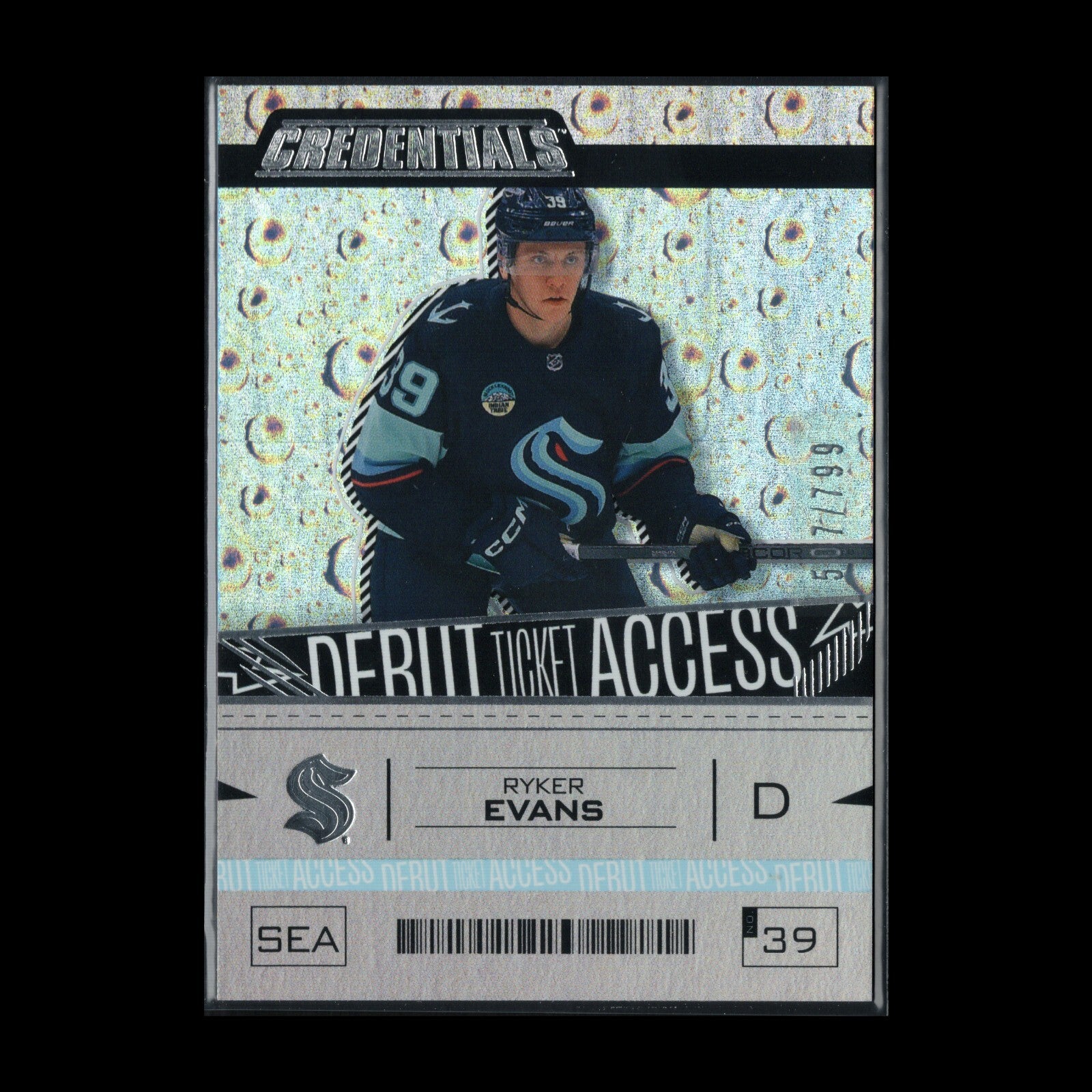 2023-24 UD Credentials RYKER EVANS #166 Debut Ticket Access Rookie RC /799