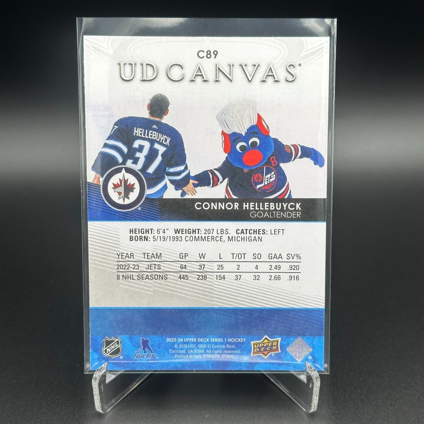 2023-24 UD Series 1 CONNOR HELLEBUYCK #C89 UD Canvas - Winnipeg Jets
