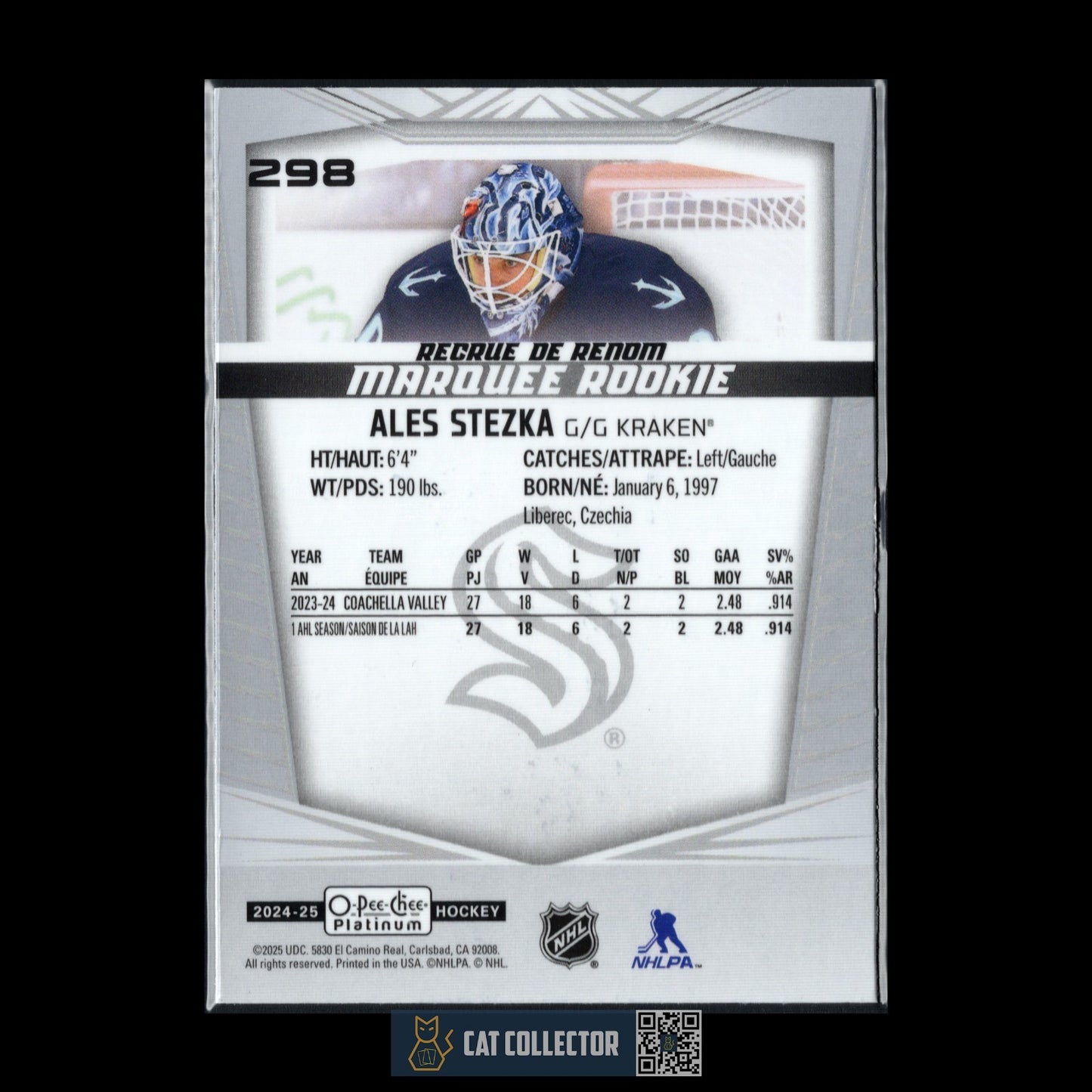 2024-25 O-Pee-Chee Platinum ALES STEZKA #298 Marquee Rookie RC