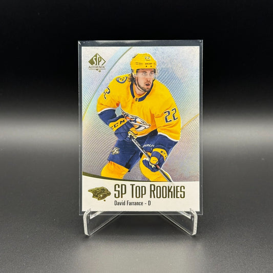 2021-22 UD SP Authentic DAVID FARRANCE #TR-47 SP Top Rookies RC