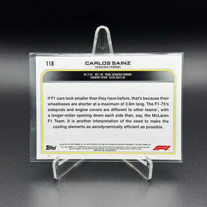 2022 Topps Chrome F1 Formula 1 CARLOS SAINZ #118 - Scuderia Ferrari