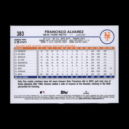 2024 Topps Series 2 FRANCISCO ALVAREZ #383 Future stars Royal Blue Rookie RC