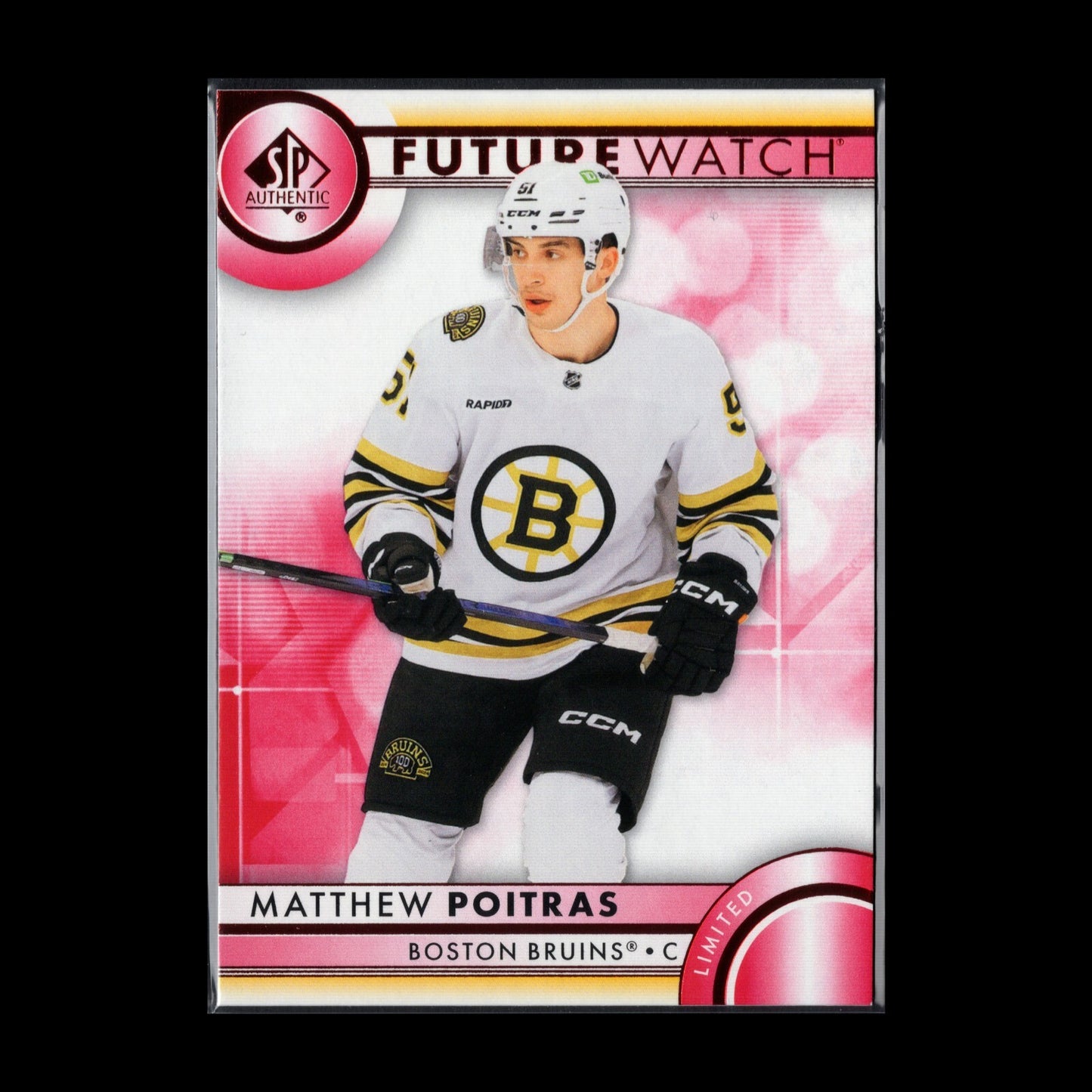 2023-24 UD SP Authentic MATTHEW POITRAS #177 Future Watch Limited Red